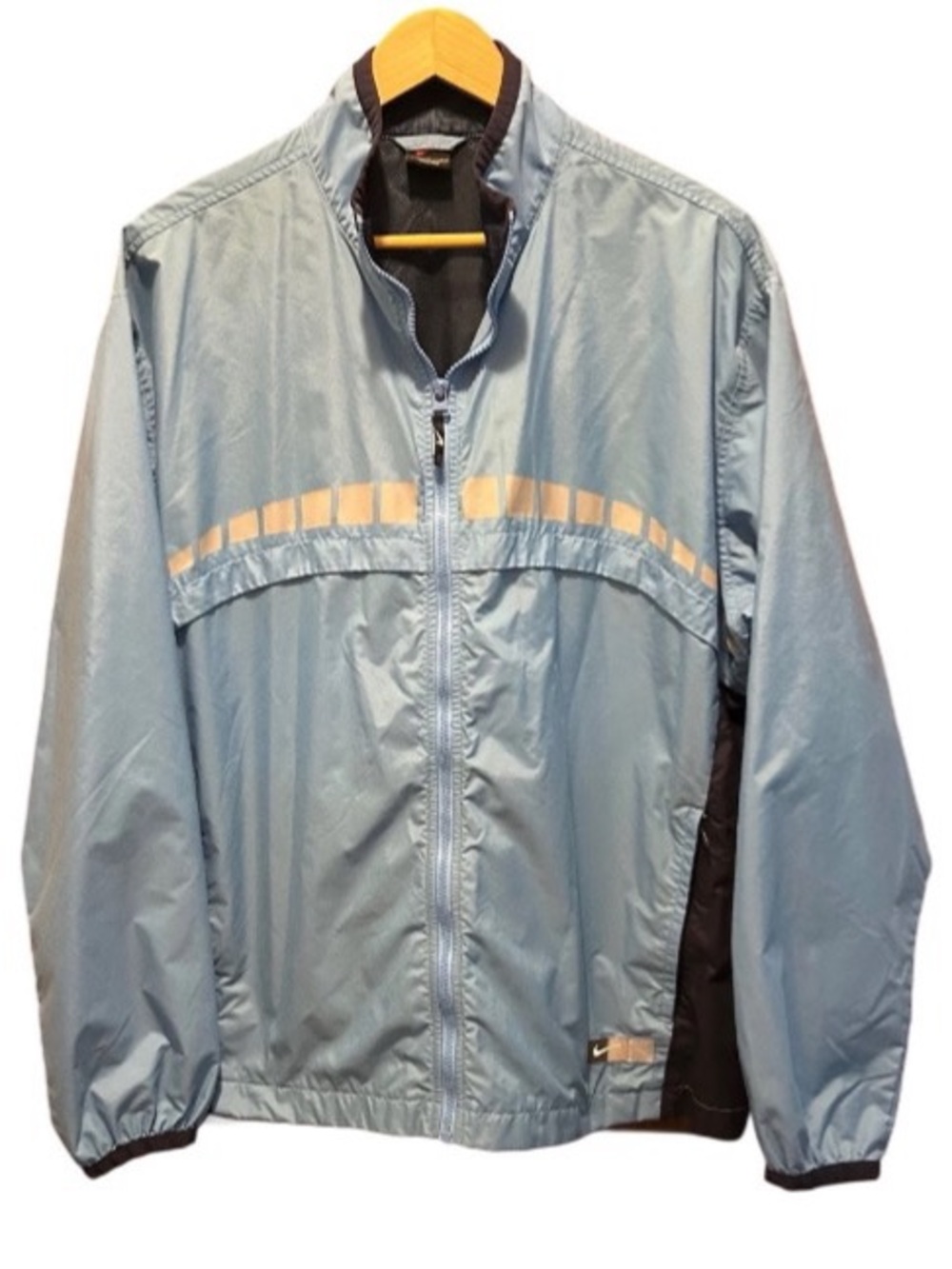 Vintage 90s Nike Jacket Men’s Large Blue Color Block Soft Shell Full Zip
